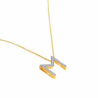 Classic M Moissanite Initial Necklace