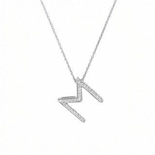 Classic M Moissanite Initial Necklace