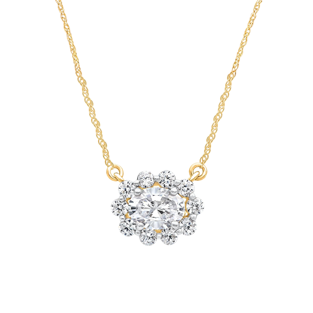 Oval Diana Moissanite Necklace