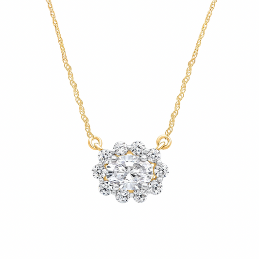 Oval Diana Moissanite Necklace