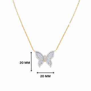 Elan Butterfly Silver Moissanite Necklace