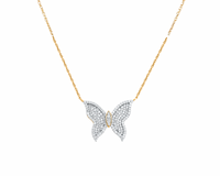 Elan Butterfly Silver Moissanite Necklace