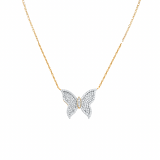Elan Butterfly Silver Moissanite Necklace