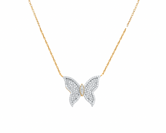 Elan Butterfly Silver Moissanite Necklace