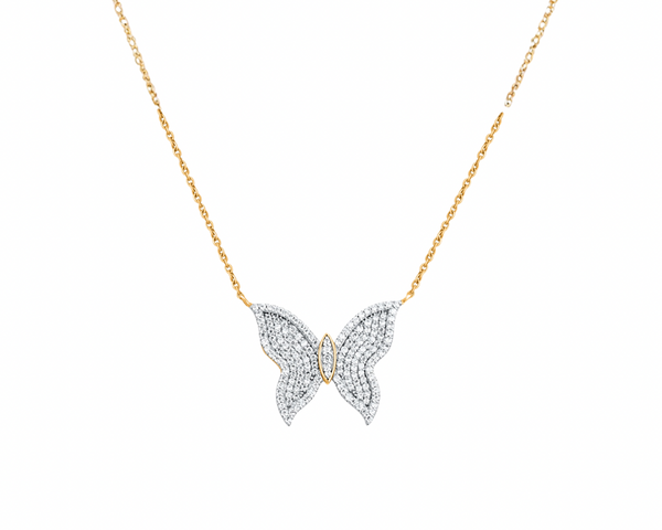 Elan Butterfly Silver Moissanite Necklace