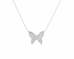 Elan Butterfly Silver Moissanite Necklace
