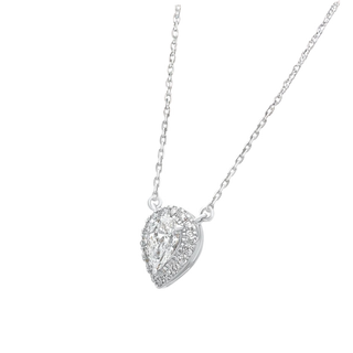 Arya Pear Halo Moissanite Necklace