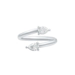 Two Stone Pear Shape Moissanite Bypass Ring