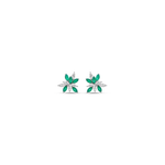 Emerald Pop Flower Moissanite Earrings