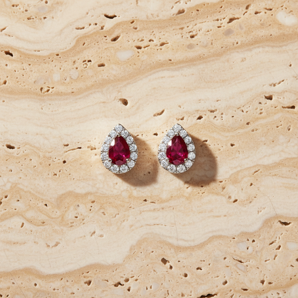 Scarlet Pop Halo Stud Earrings