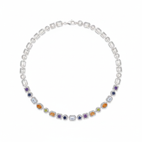 Soleia Multi-Stone Moissanite Necklace full view